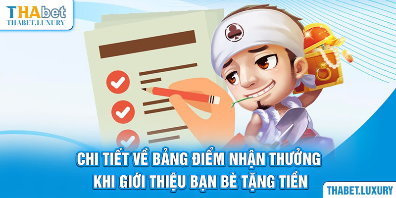 Chi tiết về bảng điểm nhận thưởng khi giới thiệu bạn bè tặng tiền